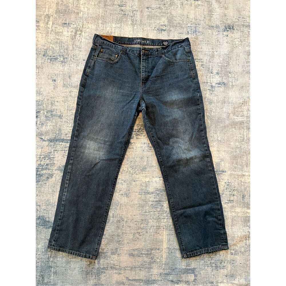 Chaps Straight Leg Denim Blue Jeans Size 38 x 30